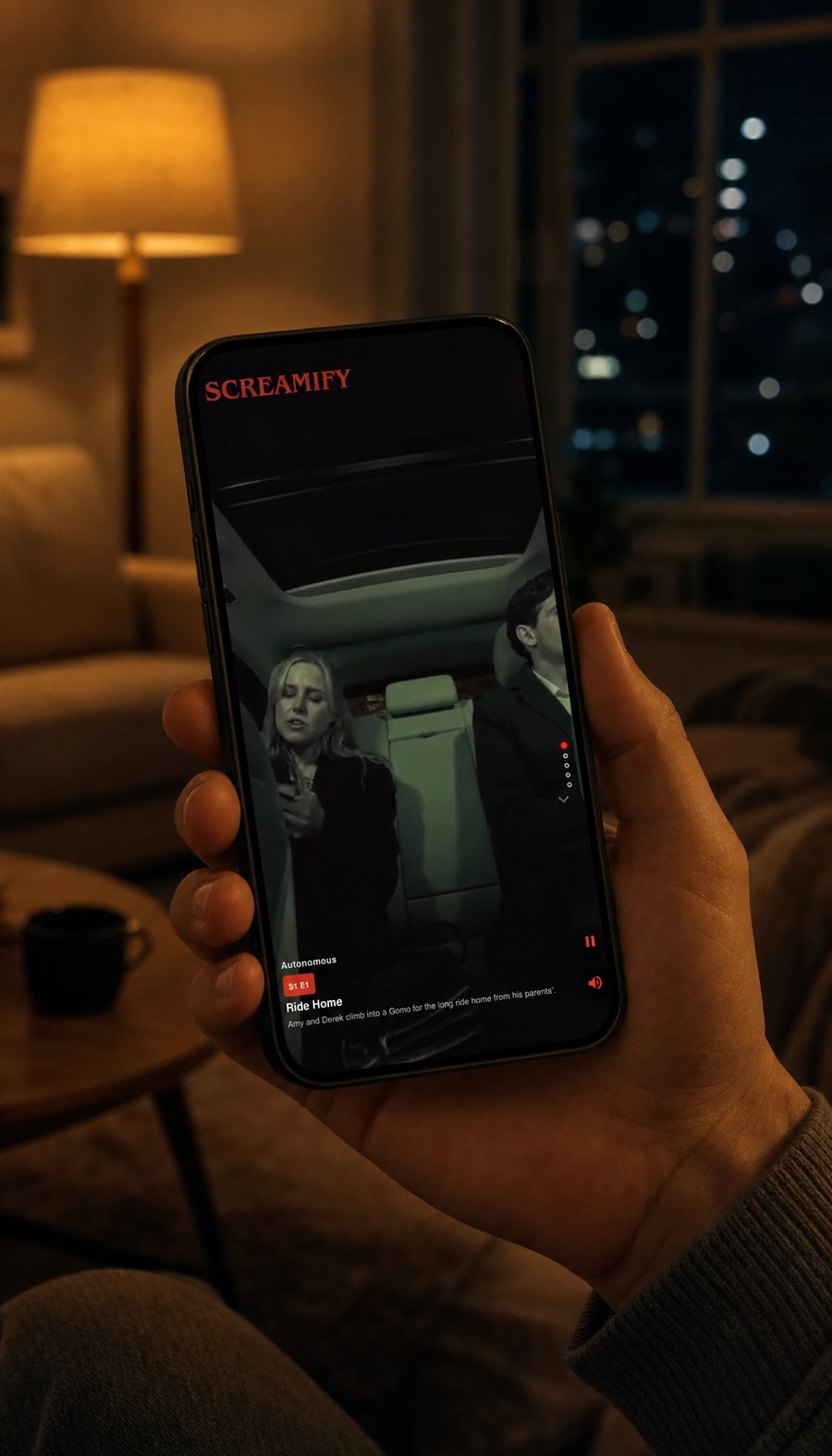 A phone streaming the film that was just unlocked